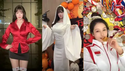 体操冠军【吴柳芳】退役后成擦边女主播，早期直播走光视频曝光